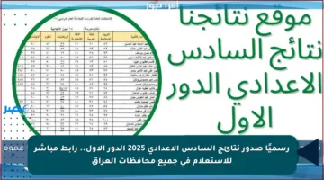 رسميًا صدور نتائج السادس الإعدادي 2025 الدور الأول.. رابط مباشر للاستعلام في جميع محافظات العراق